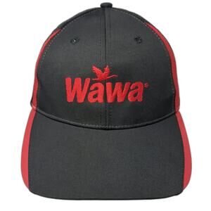 Wawa Baseball Cap Black One Size Polyester Strapback Red Goose Embroidered Hat